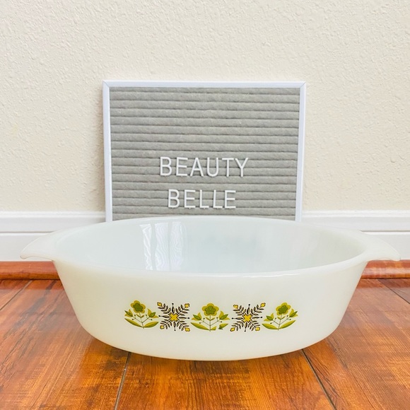 Vintage Anchor Hocking Meadow green 1 1/2 quart oval casserole dish baking dish - Picture 8 of 8